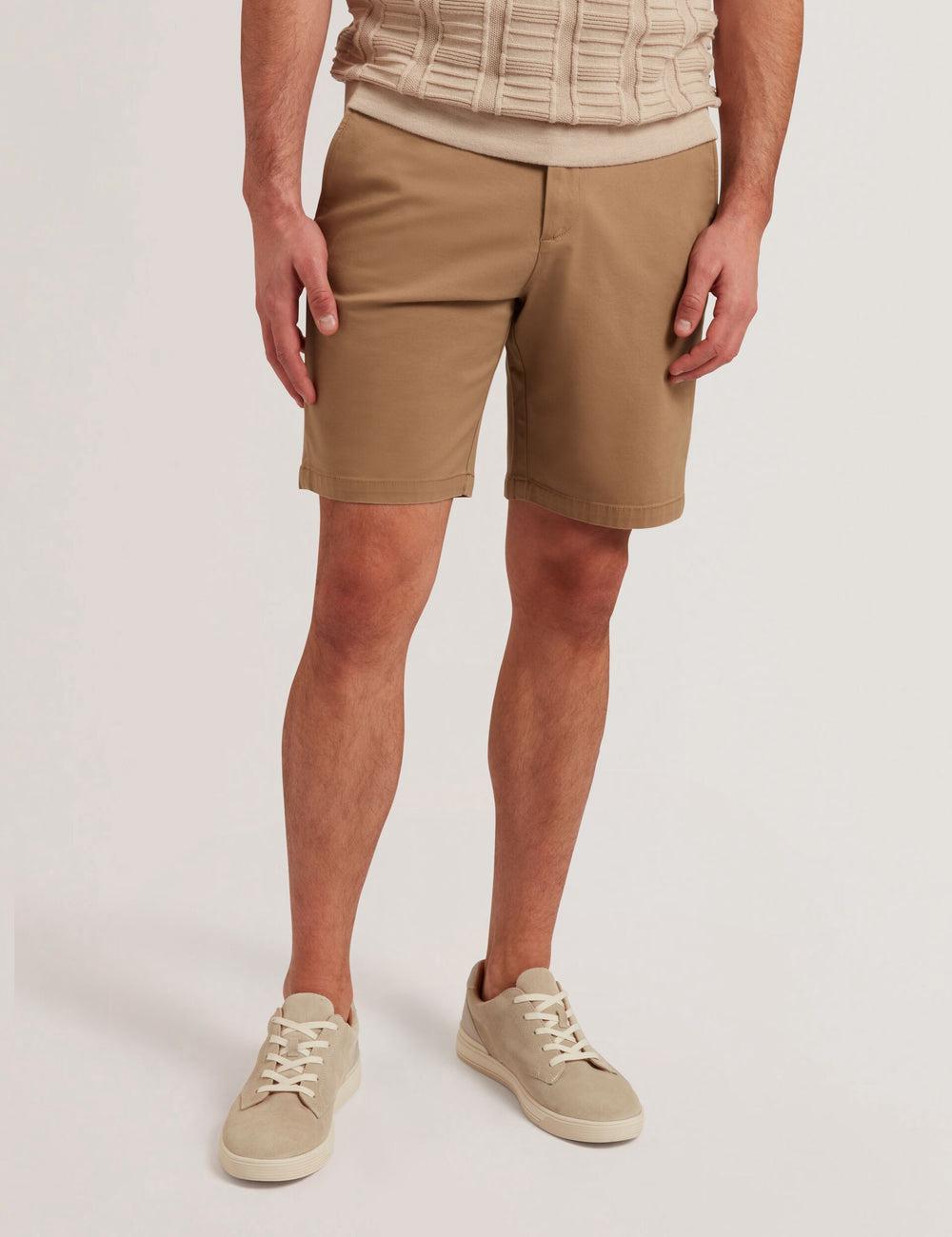 Tan Ted Baker BARNHAM - Regular Fit Cotton Blend Chino Men Shorts | Canada  XCA-158902