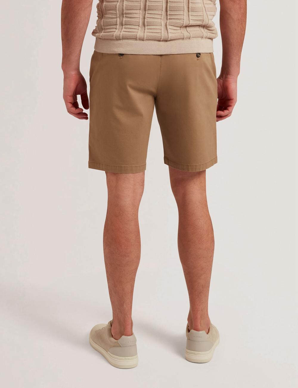 Tan Ted Baker BARNHAM - Regular Fit Cotton Blend Chino Men Shorts | Canada  XCA-158902