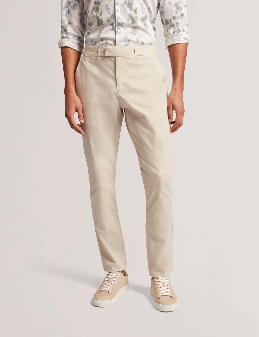 Tan Ted Baker BATFORD - Slim Fit Cotton Blend Chinos Men Trousers | Canada  VNC-269743