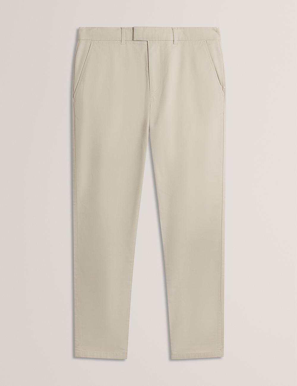 Tan Ted Baker BATFORD - Slim Fit Cotton Blend Chinos Men Trousers | Canada  VNC-269743