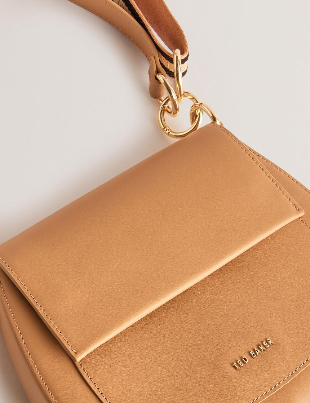 Taupe Ted Baker DARCELL - Leather Webbing Crossbody Satchel Women Satchel Bags | Canada  QMR-067985