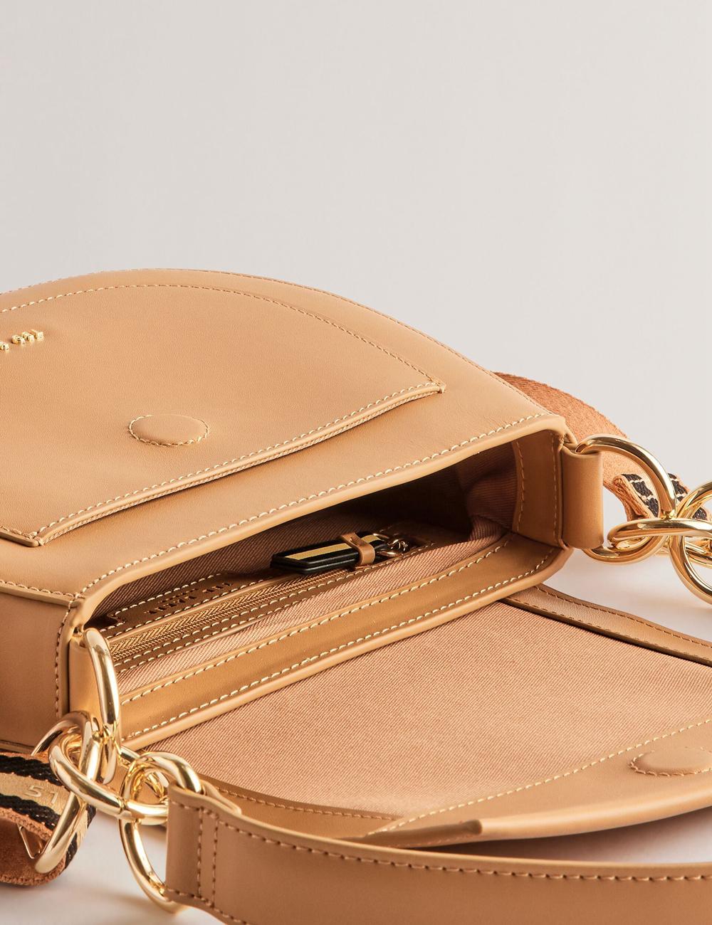 Taupe Ted Baker DARCELL - Leather Webbing Crossbody Satchel Women Satchel Bags | Canada  QMR-067985