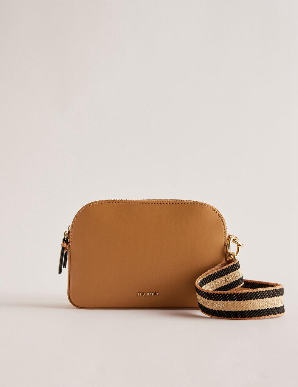 Taupe Ted Baker DARCELO - Leather Double Zip Crossbody Camera Women Camera Bag | Canada  CKD-419287