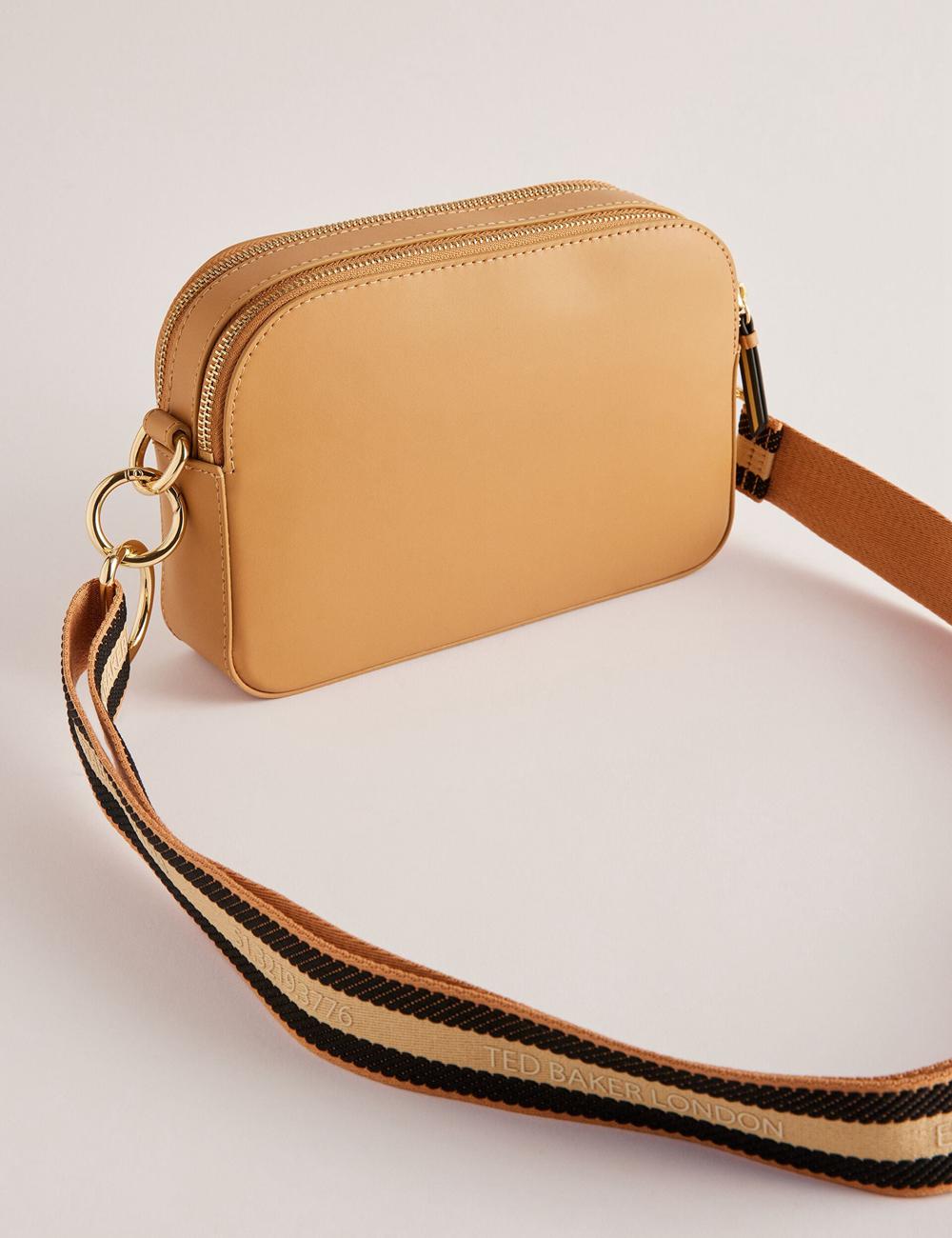 Taupe Ted Baker DARCELO - Leather Double Zip Crossbody Camera Women Camera Bag | Canada  CKD-419287