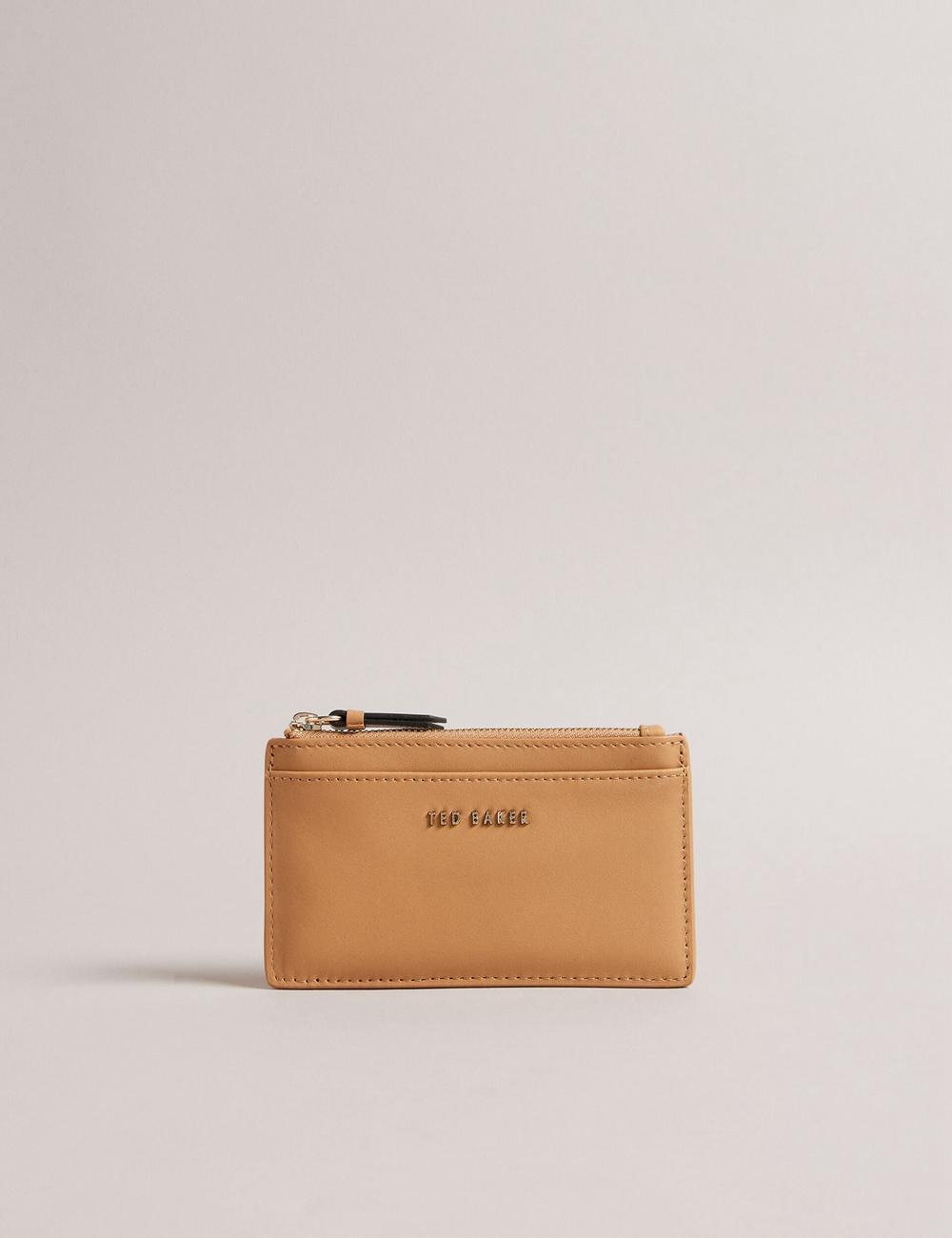 Taupe Ted Baker DARCENA - Branded Leather Zip Coin Women Purses | Canada  SIZ-163290