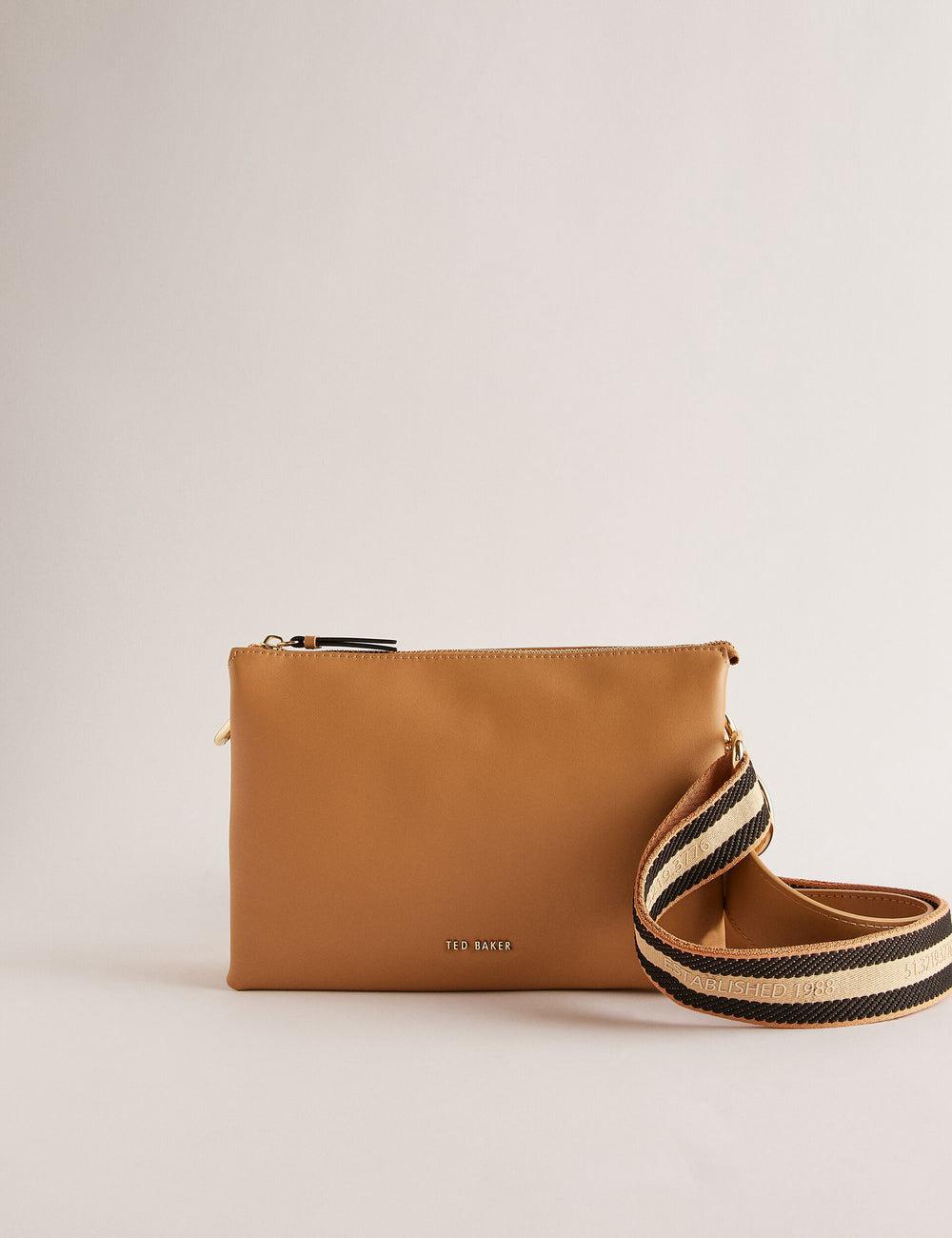 Taupe Ted Baker DARCEYY - Leather With Webbing Strap Women Crossbody Bags | Canada  KCG-945216