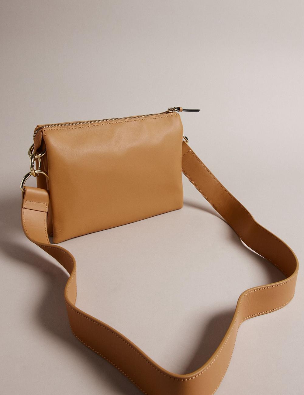 Taupe Ted Baker DARCEYY - Leather With Webbing Strap Women Crossbody Bags | Canada  KCG-945216