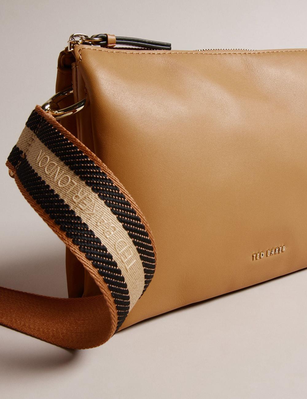 Taupe Ted Baker DARCEYY - Leather With Webbing Strap Women Crossbody Bags | Canada  KCG-945216