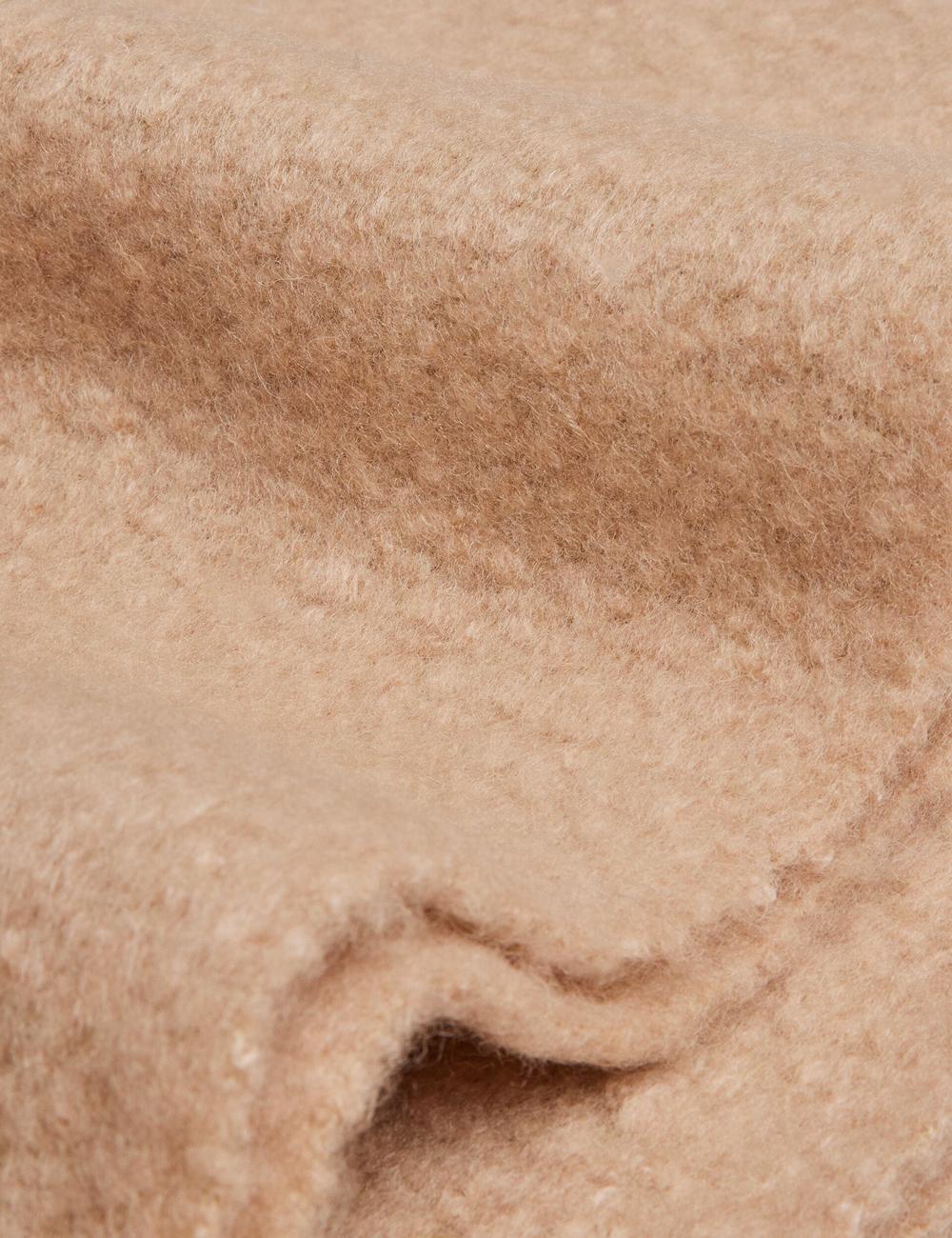 Taupe Ted Baker SHELMAS - Fluffy Wool Blend Blanket Knitted Women Scarves | Canada  CXM-861593