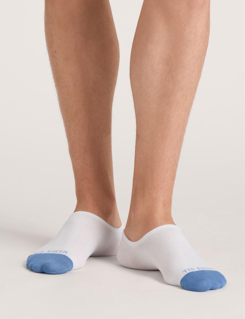 White Ted Baker 3 Pack Branded Liner Trainer Men Socks | Canada  AVE-013524