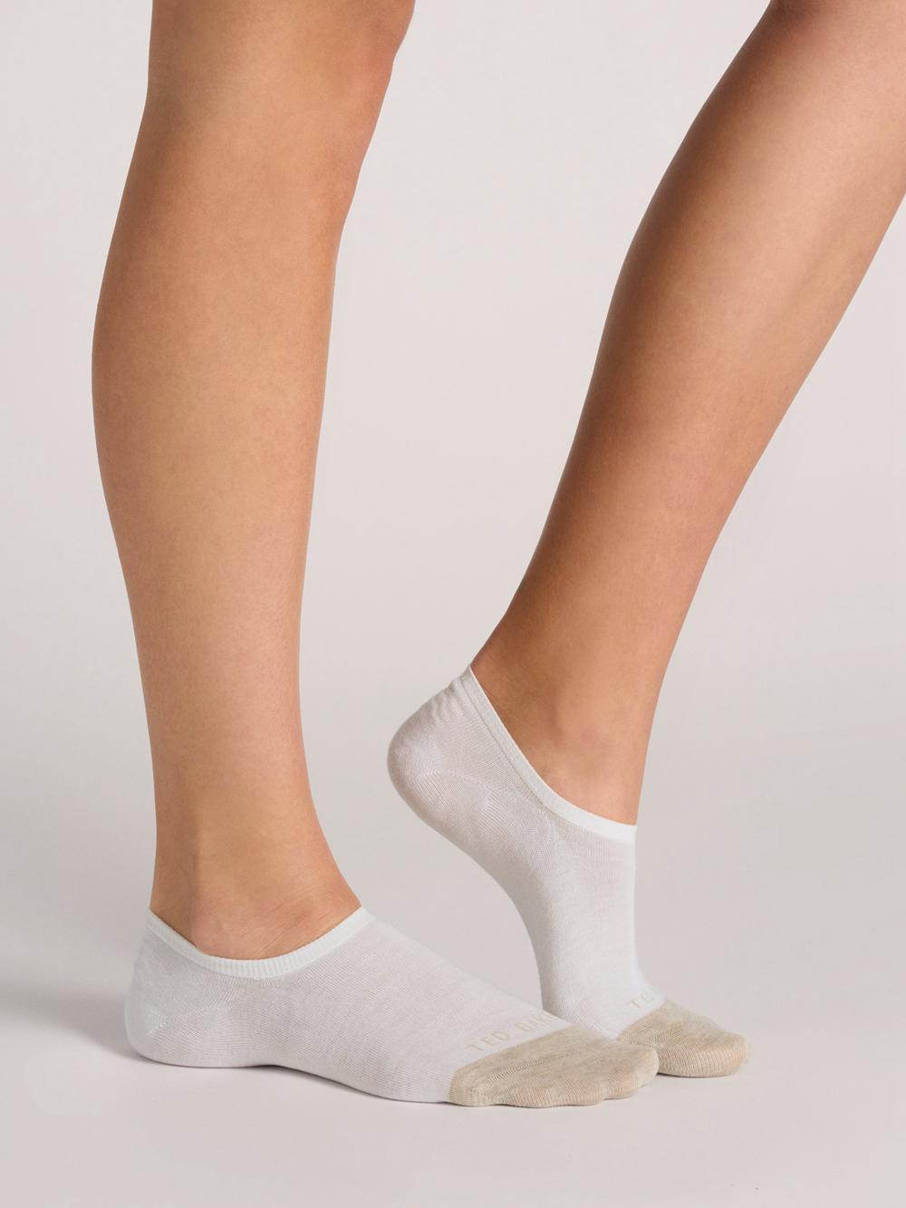 White Ted Baker 3 Pack Contrast Toe Liner Trainer Women Socks | Canada  SIV-940281
