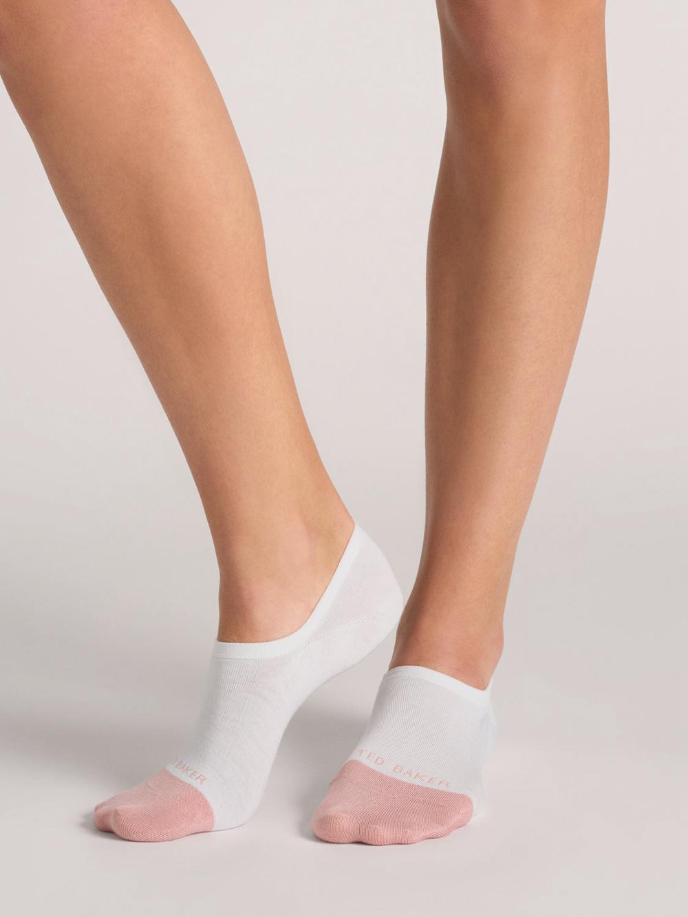 White Ted Baker 3 Pack Contrast Toe Liner Trainer Women Socks | Canada  SIV-940281