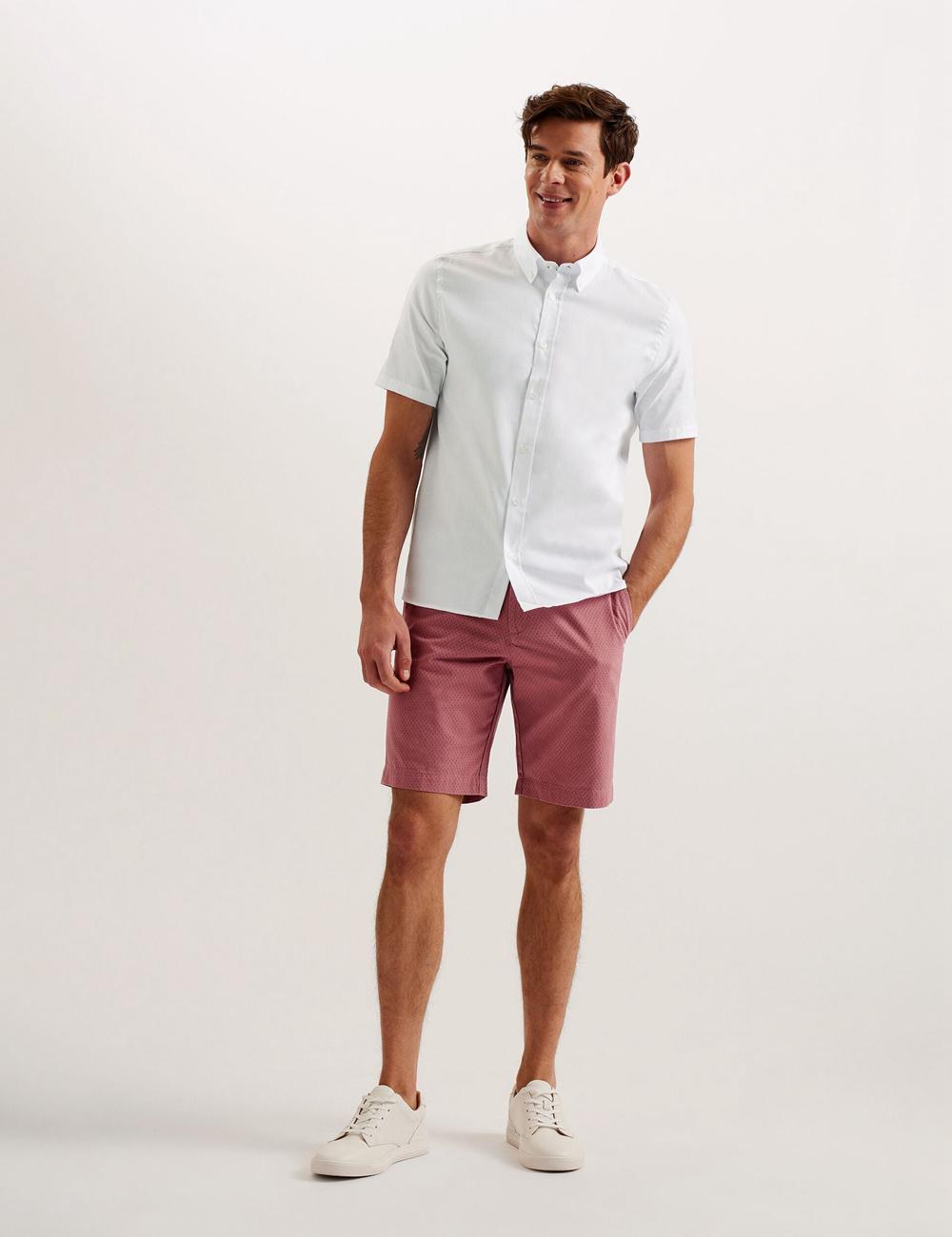 White Ted Baker ALDGTE - Short Sleeve Cotton Oxford Men Casual Shirts | Canada  EUQ-690145