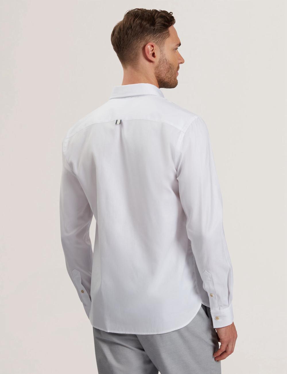 White Ted Baker ALLARDO - Regular Fit Cotton Oxford Men Casual Shirts | Canada  HXK-207813