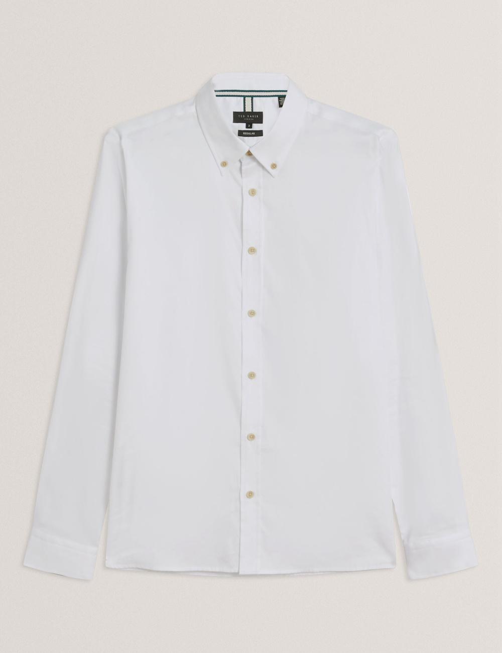 White Ted Baker ALLARDO - Regular Fit Cotton Oxford Men Casual Shirts | Canada  HXK-207813