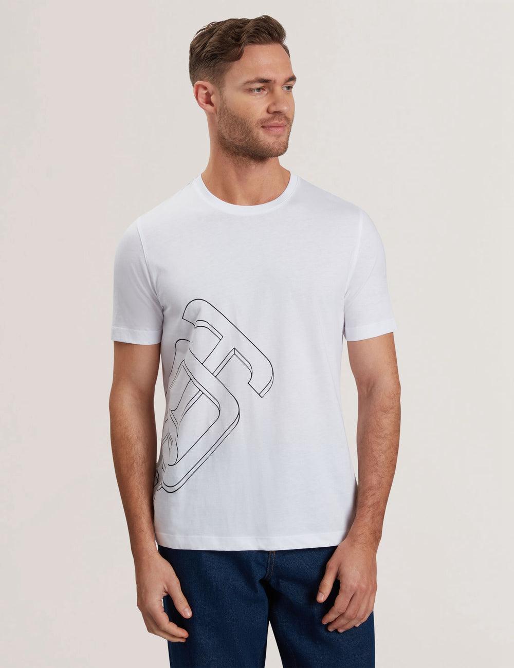 White Ted Baker CRAIGEY - Logo Graphic Crew Neck Cotton Men T-Shirts | Canada  WZR-879146
