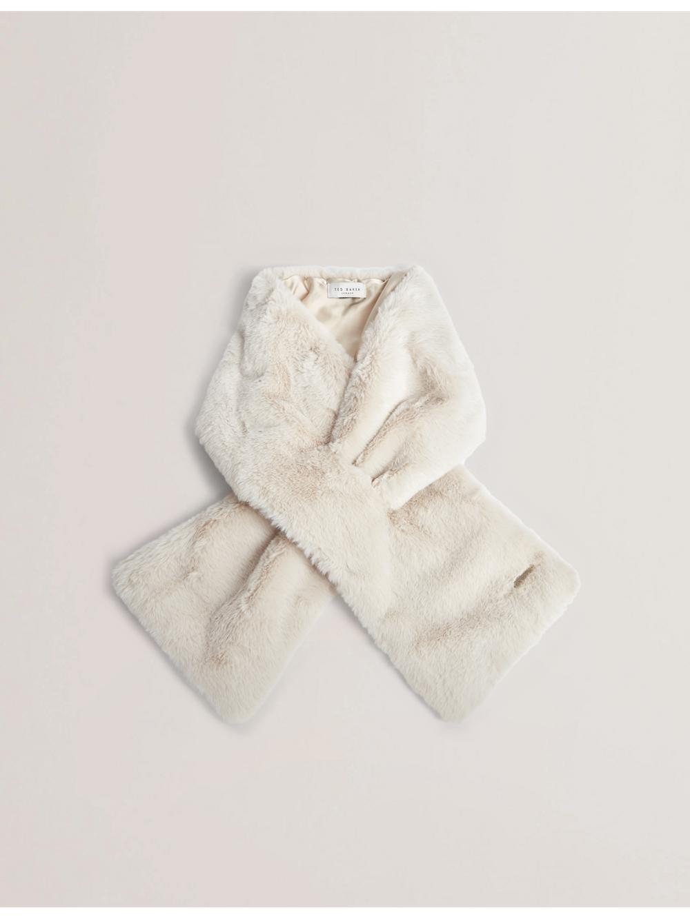 White Ted Baker EMAAAAS - Faux Fur Loop-Through Stole Women Scarves | Canada  ODF-803745