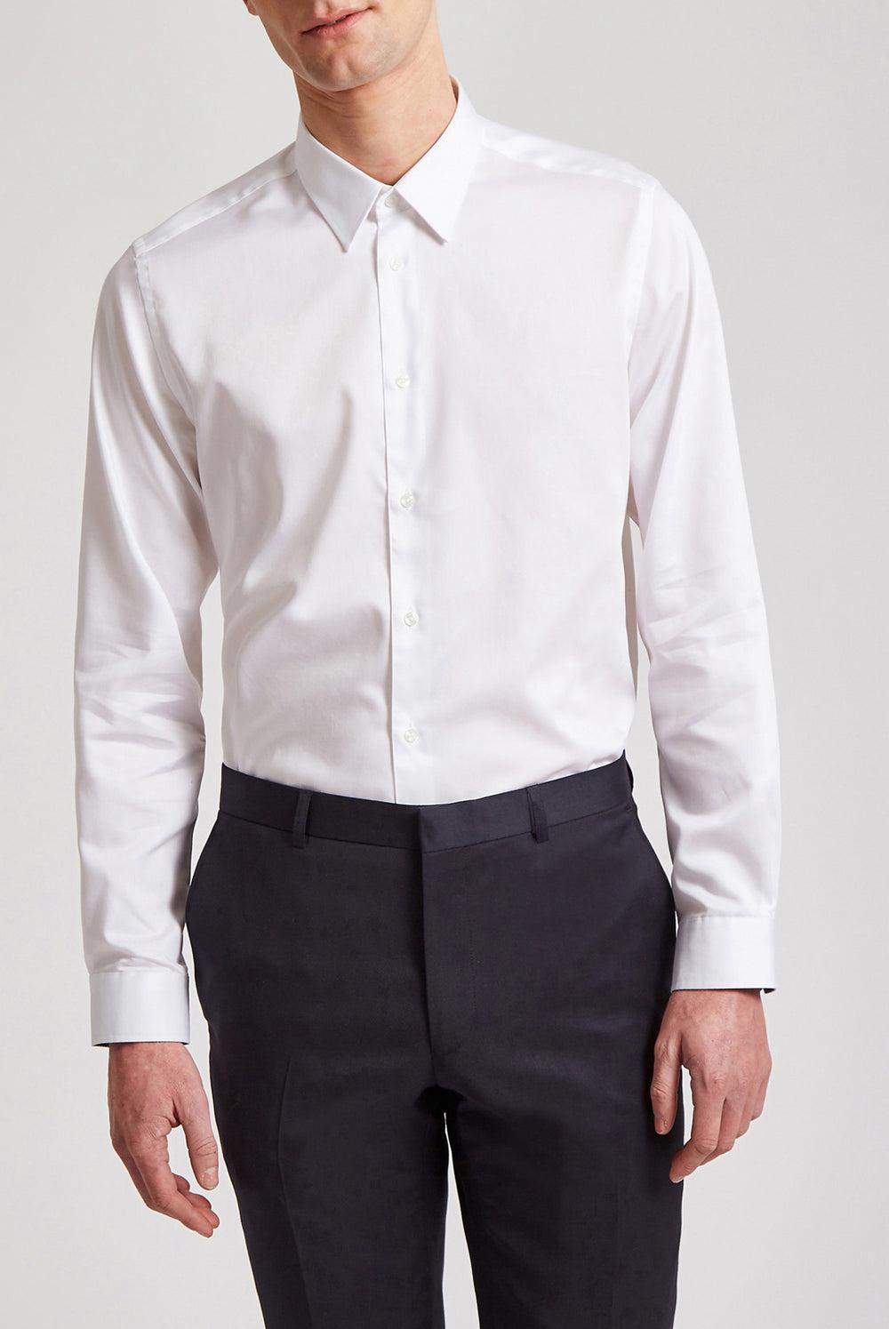 White Ted Baker HOLMER - Regular Fit White Long Sleeve Men Formal Shirts | Canada  NEW-521839