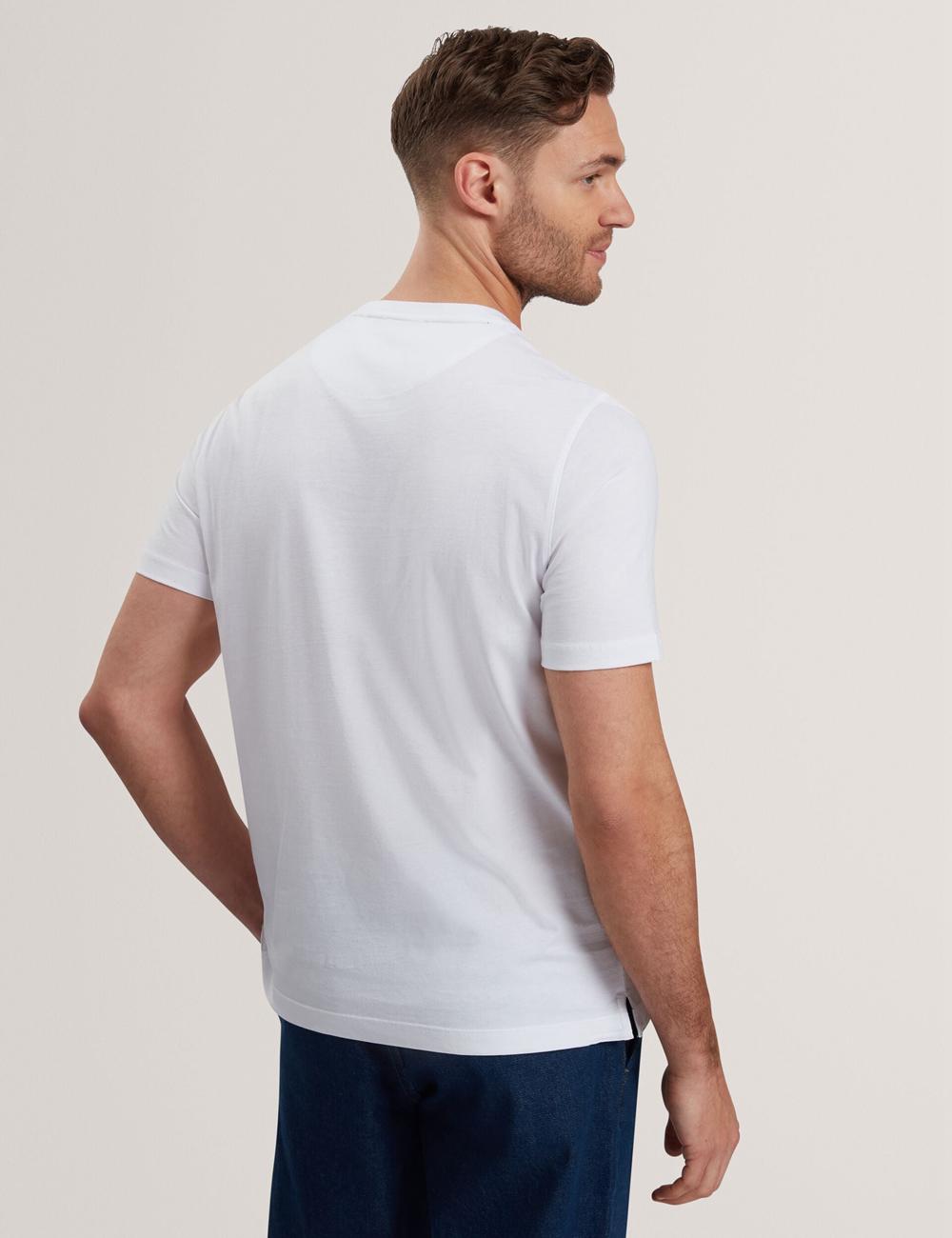 White Ted Baker JUSTINO - Branded Box Print Graphic Cotton Men T-Shirts | Canada  OKG-604731