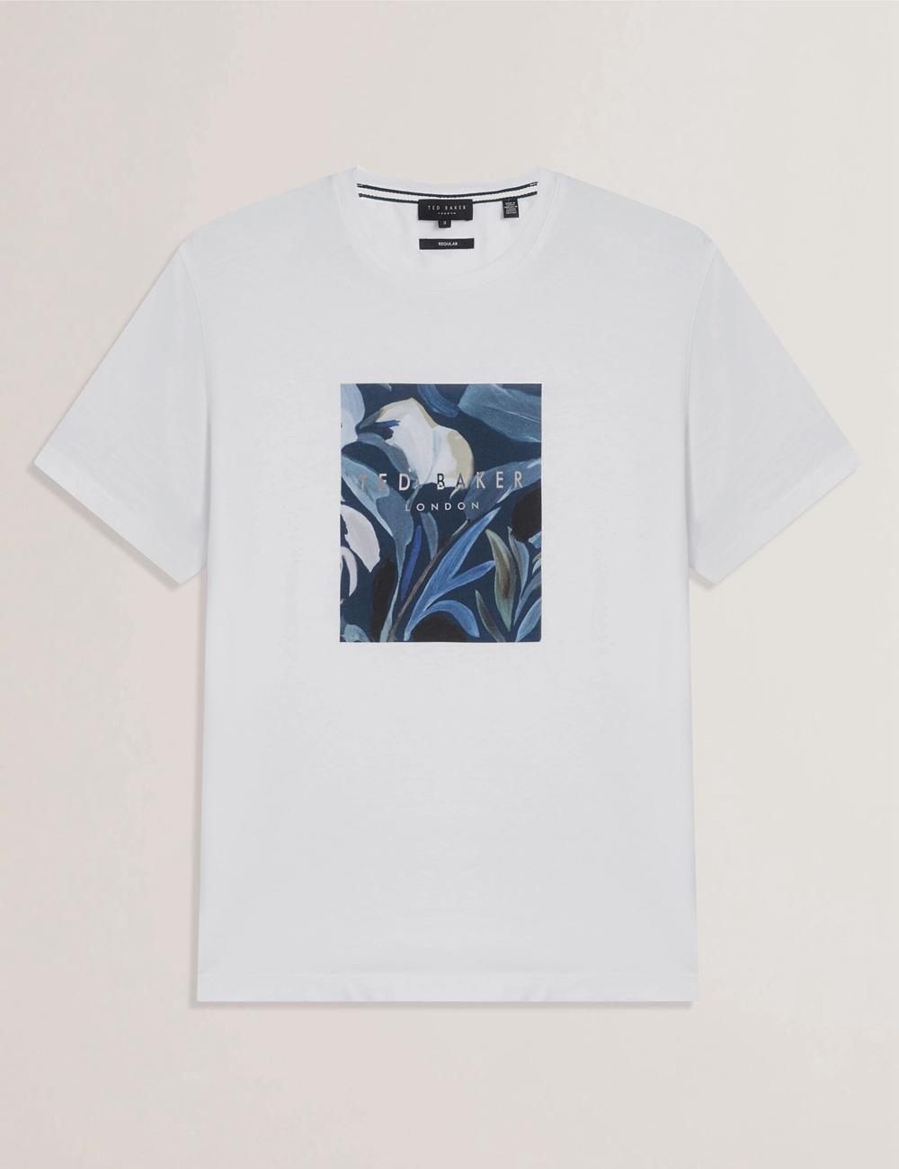 White Ted Baker JUSTINO - Branded Box Print Graphic Cotton Men T-Shirts | Canada  OKG-604731