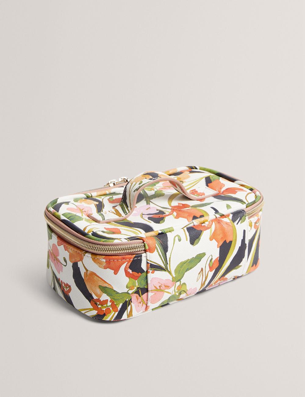 White Ted Baker LOUIAA - Floral Printed Small Top Handle Women Wash Bags | Canada  PDE-729145