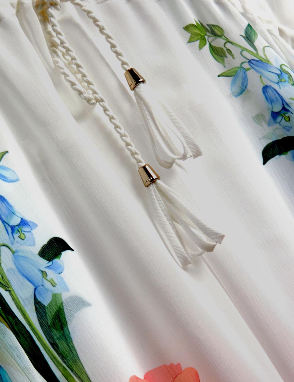 White Ted Baker LUUSAA - Floral V-Neck Maxi Kaftan Beach Dress Women Cover Ups | Canada  NZW-103269