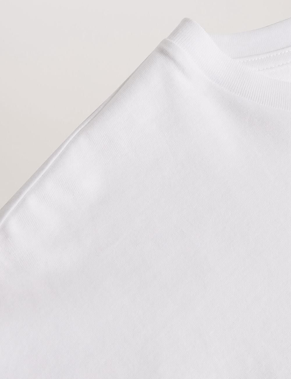 White Ted Baker MALORRY - Embroidered Logo Boxy Cotton Women T-Shirts | Canada  WEO-816427
