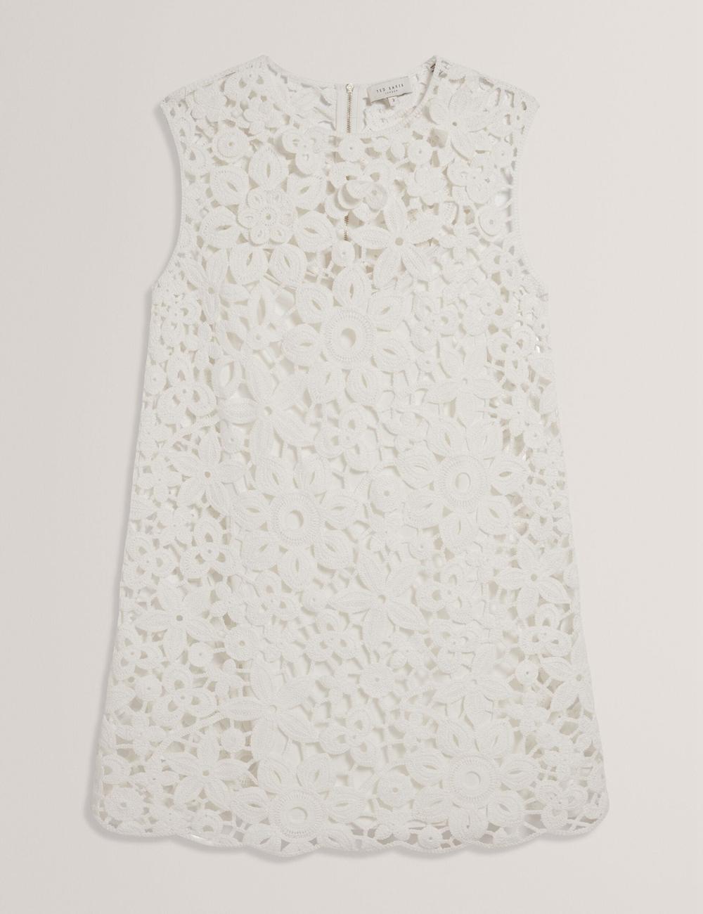 White Ted Baker MIIKKA - Crochet Sleeveless Shift Women Mini Dresses | Canada  FHK-439678