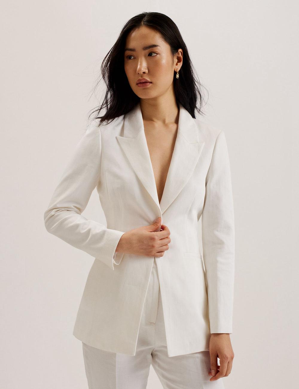 White Ted Baker MUSUB - Tailored with Faux Pockets Women Blazers | Canada  ZGX-792503