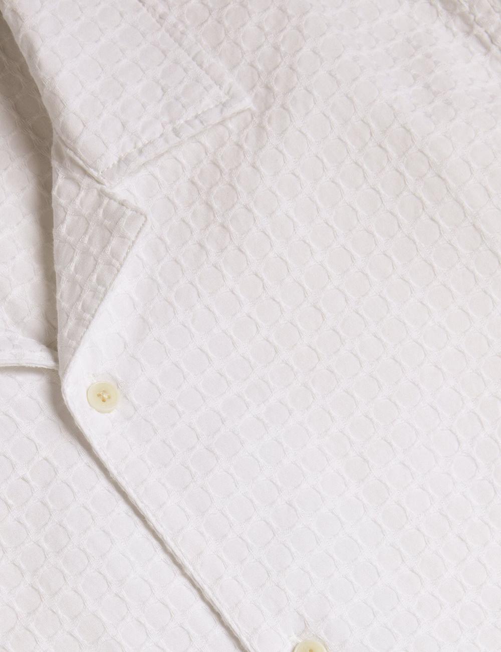White Ted Baker OISE - Textured Grid Cotton Short Sleeve Men Casual Shirts | Canada  YSB-328059