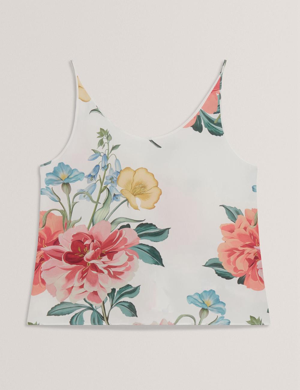 White Ted Baker PURRLA - Floral Print Scoop Neck Sleeveless Women Tops | Canada  AQF-094716