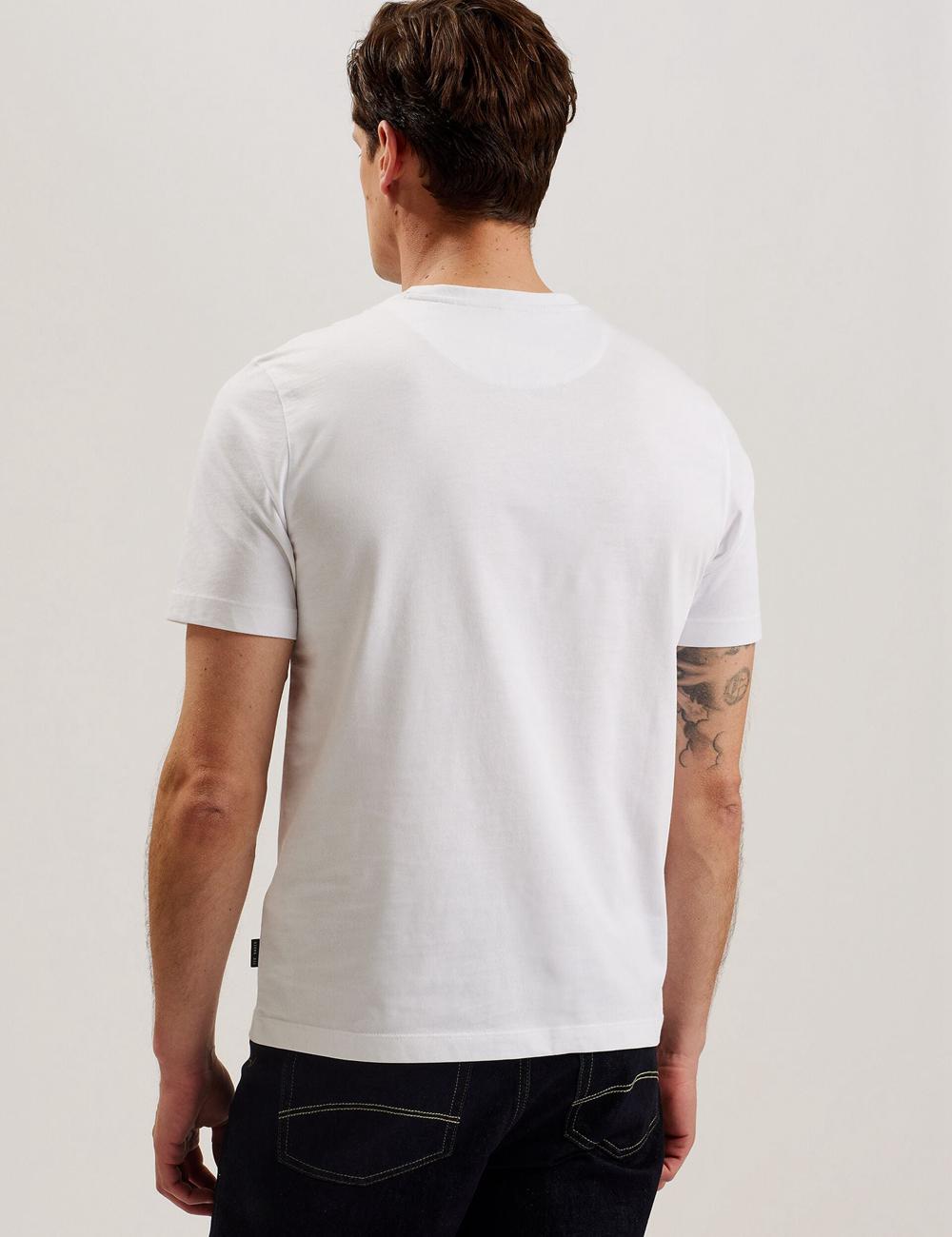 White Ted Baker TYWINN - Classic Crew Neck Cotton Men T-Shirts | Canada  CPY-124753